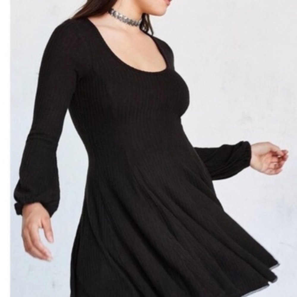 Gorgeous brown ribbed fit and flare dress